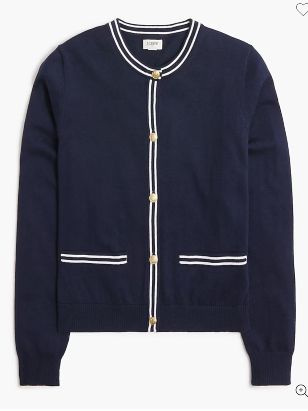 J. Crew Factory Contrast Trim Cardigan - XL - NWT